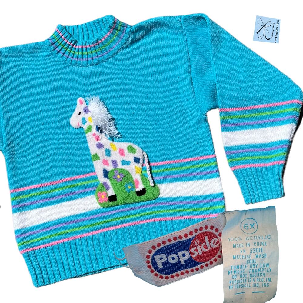 Popsicle Giraffe Sweater Kids Sz 6X
